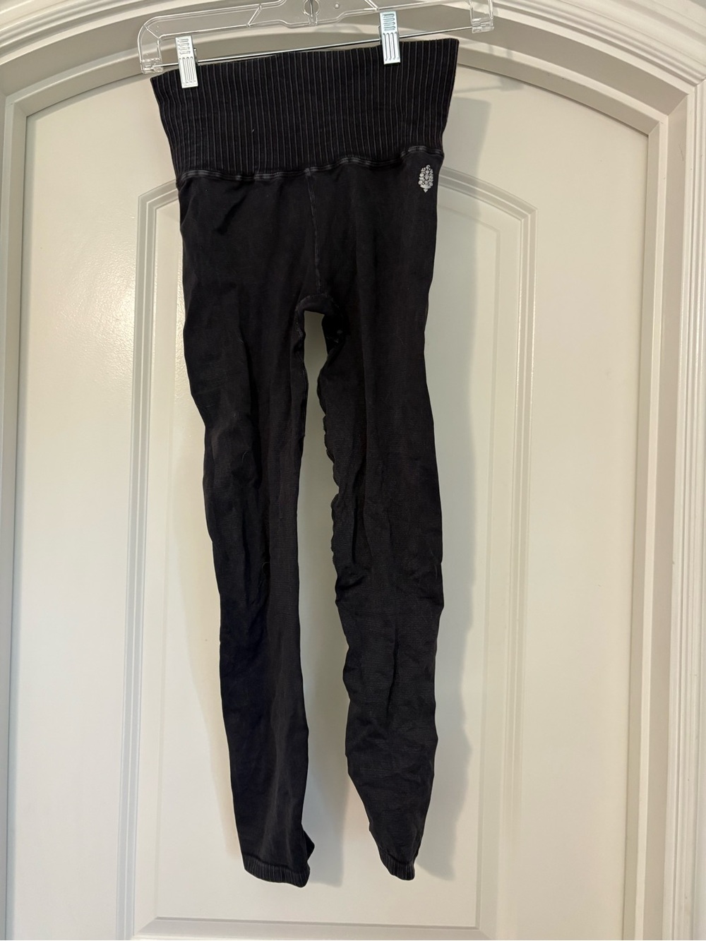FP Movement by Free People Black Ribbed-Waist Leggings